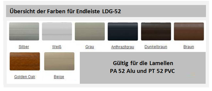 Farben für die Endleiste LDG-52